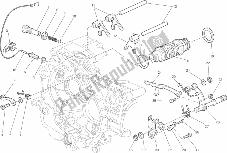 Toutes les pièces pour le Came De Changement De Vitesse - Fourche du Ducati Monster 659 Australia 2013